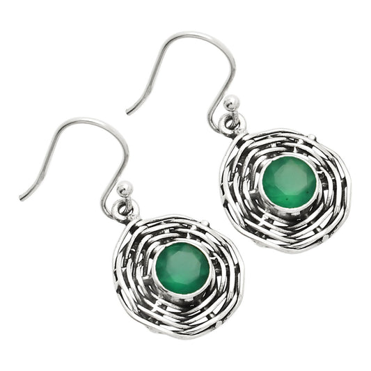 Natural Green Onyx Earrings E-1222 SDE84245
