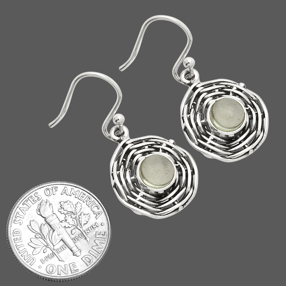 Prasiolite (Green Amethyst) Cab Earrings E-1222 SDE84251