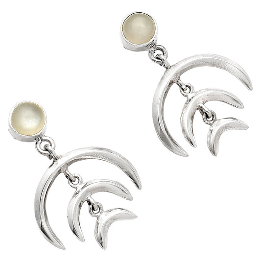 Natural Srilankan Moonstone Earrings E-1249 SDE84386