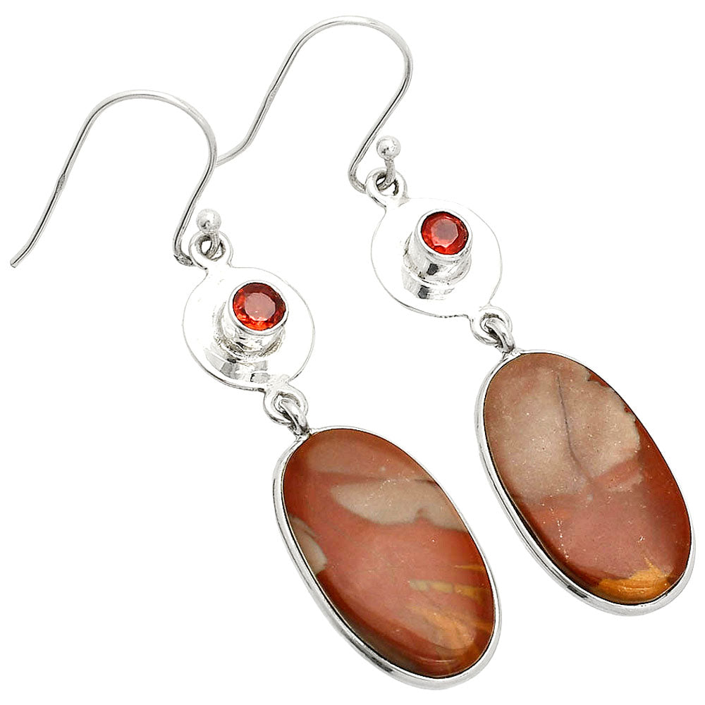 Natural Noreena Jasper & Garnet Earrings E-1081 SDE84396