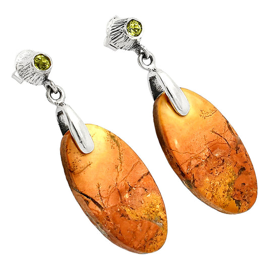 Natural Maligano Jasper & Peridot Earrings E-1120 SDE84617