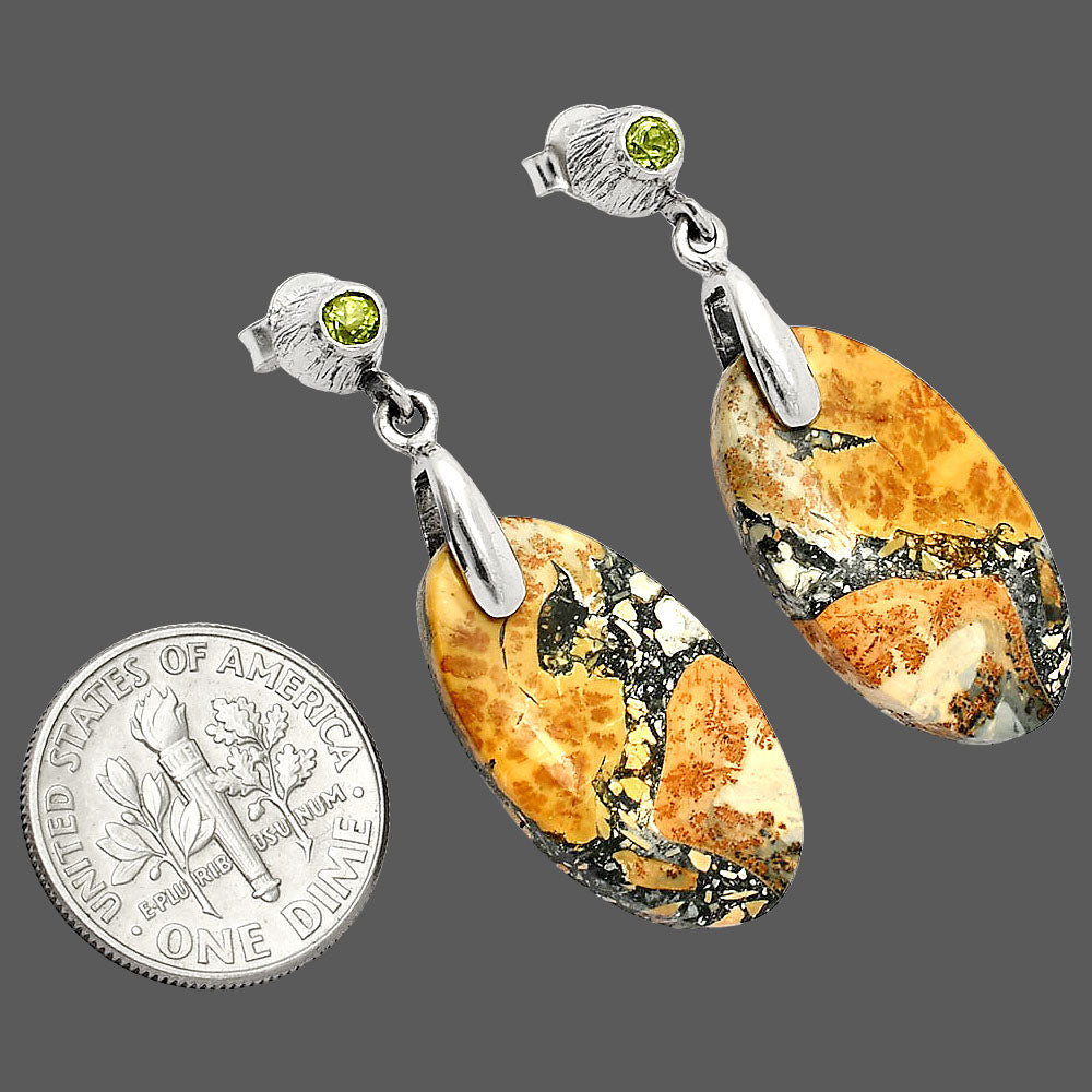 Natural Maligano Jasper & Peridot Earrings E-1120 SDE84632