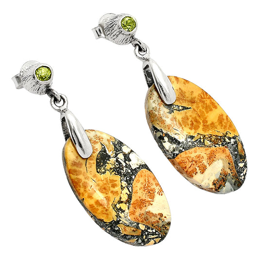 Natural Maligano Jasper & Peridot Earrings E-1120 SDE84632