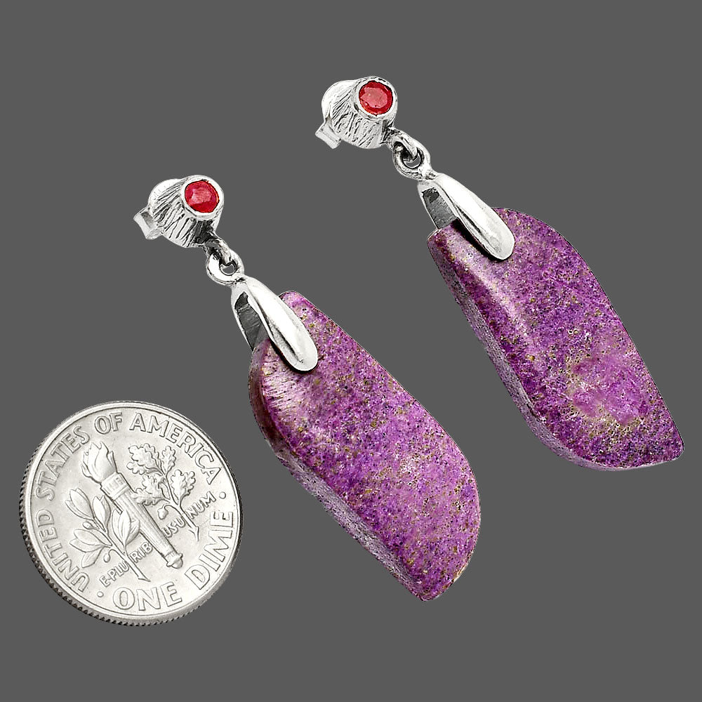 Purpurite - South Africa & Ruby Earrings E-1120 SDE84657