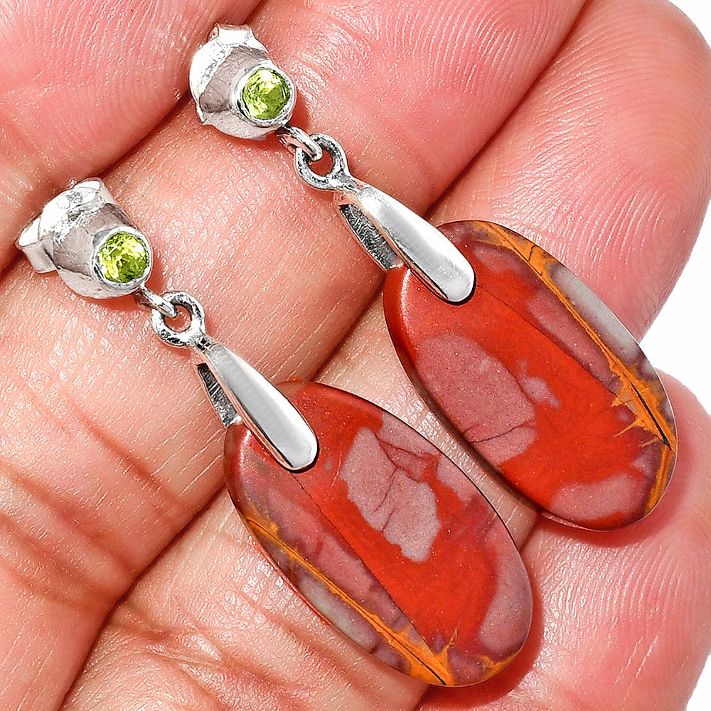 Natural Noreena Jasper & Peridot Earrings E-1120 SDE84658