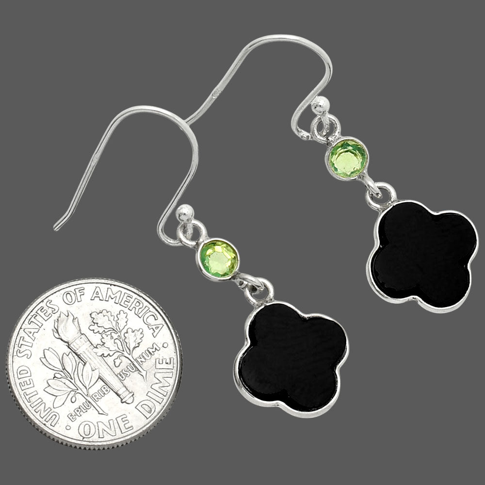 Black Onyx - Brazil & Peridot Earrings E-1006 SDE85201