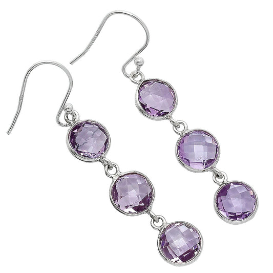 Amethyst Checker Briolette & Earrings E-1007 SDE85261