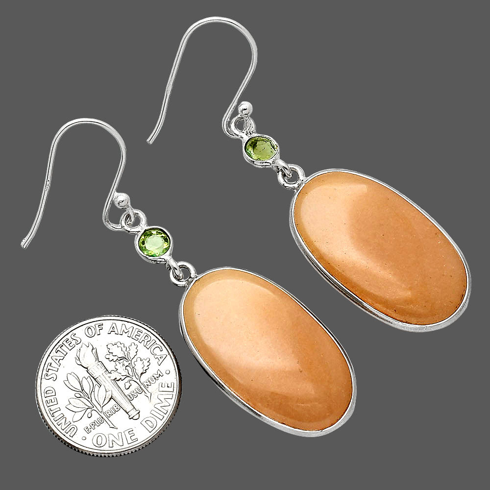 Natural Pink Aventurine & Peridot Earrings E-1002 SDE85355