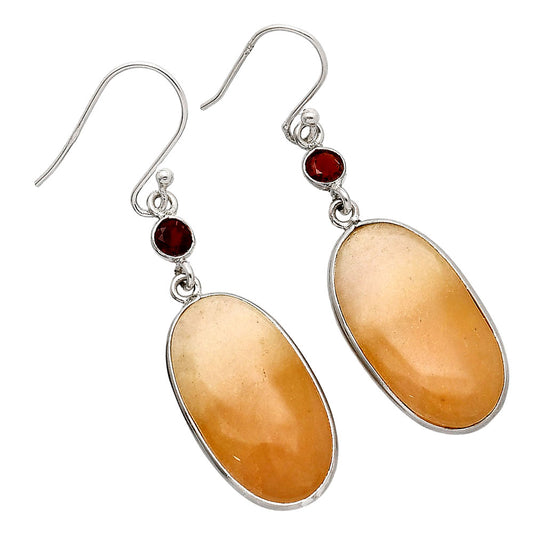 Natural Orange Aventurine & Garnet Earrings E-1002 SDE85432