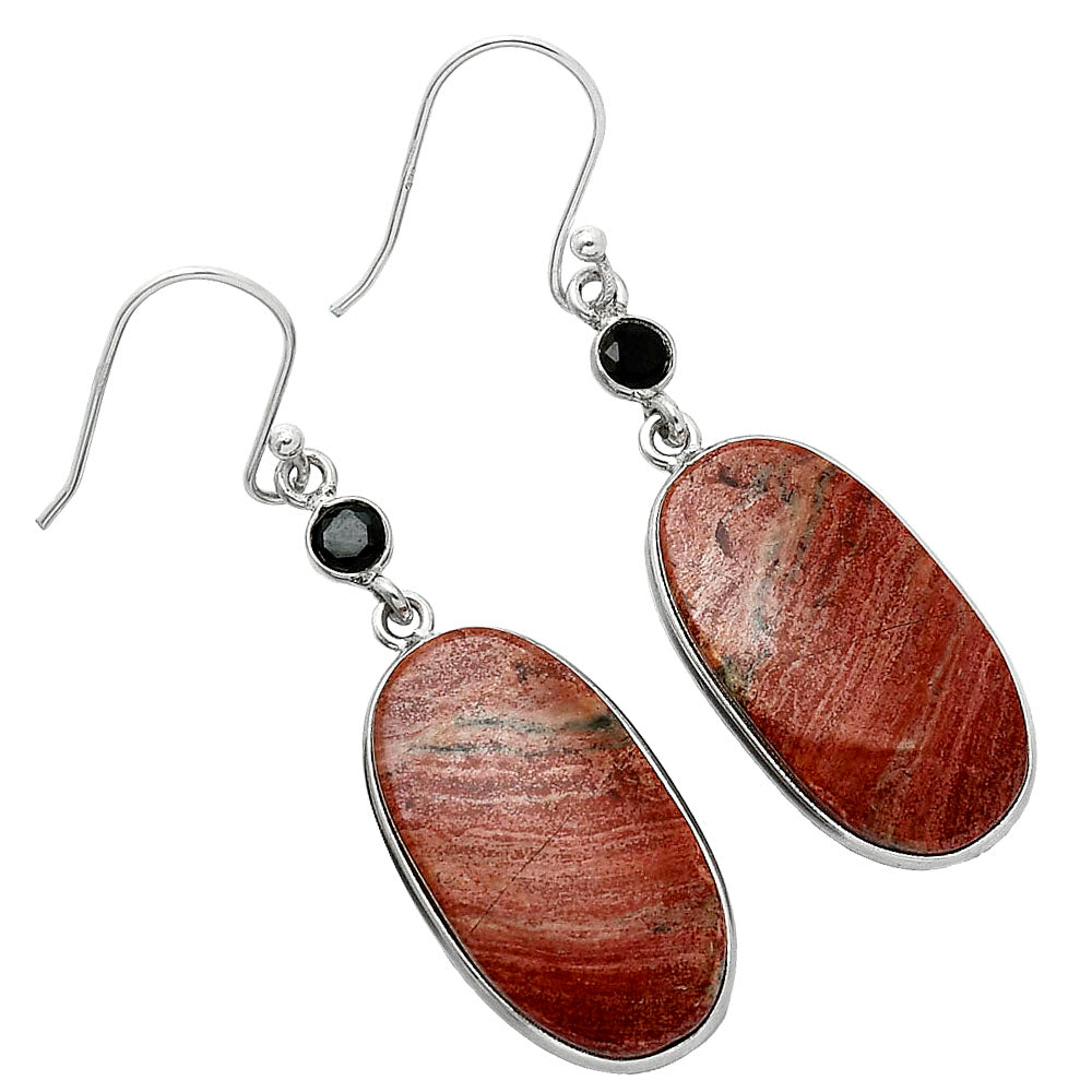 Snake Skin Jasper & Black Onyx Earrings E-1002 SDE85480