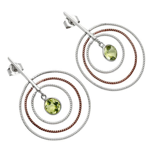 Two Tone - Natural Lemon Quartz Earrings E-1244 SDE85527