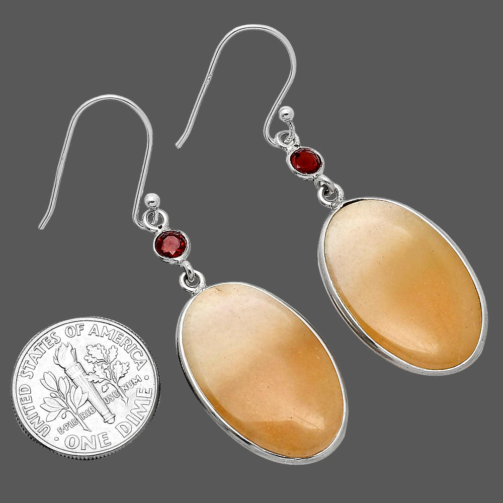 Natural Orange Aventurine & Garnet Earrings E-1002 SDE85546