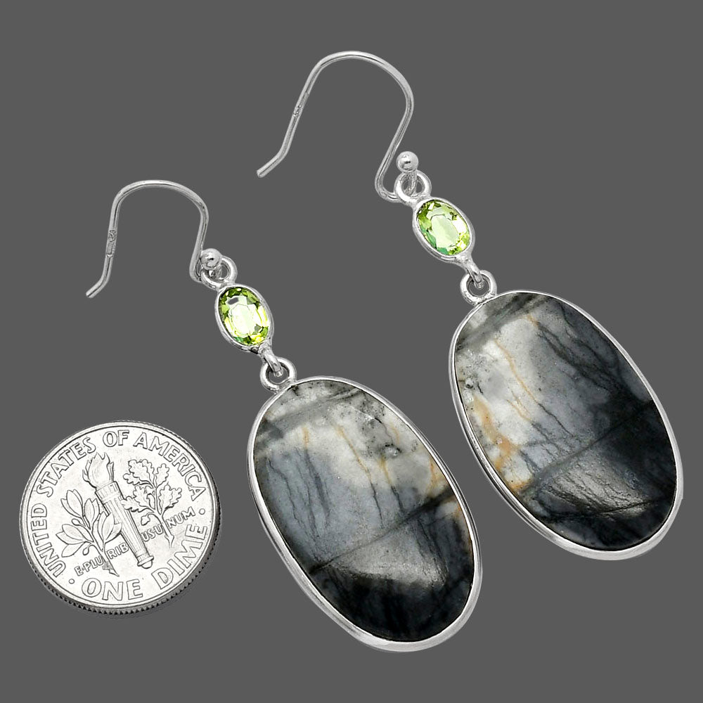 Natural Picasso Jasper & Peridot Earrings E-1002 SDE85801