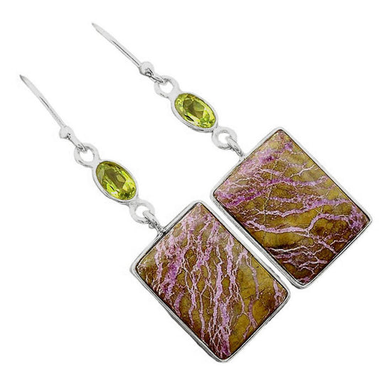Purpurite - South Africa & Peridot Earrings E-1002 SDE86151