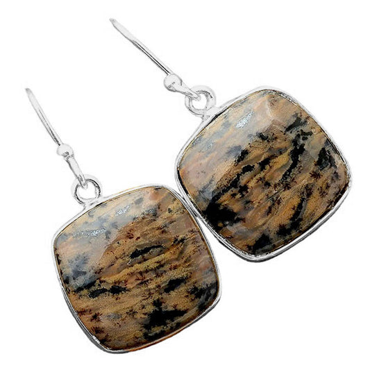 Natural Russian Honey Dendrite Opal Earrings E-1001 SDE86240
