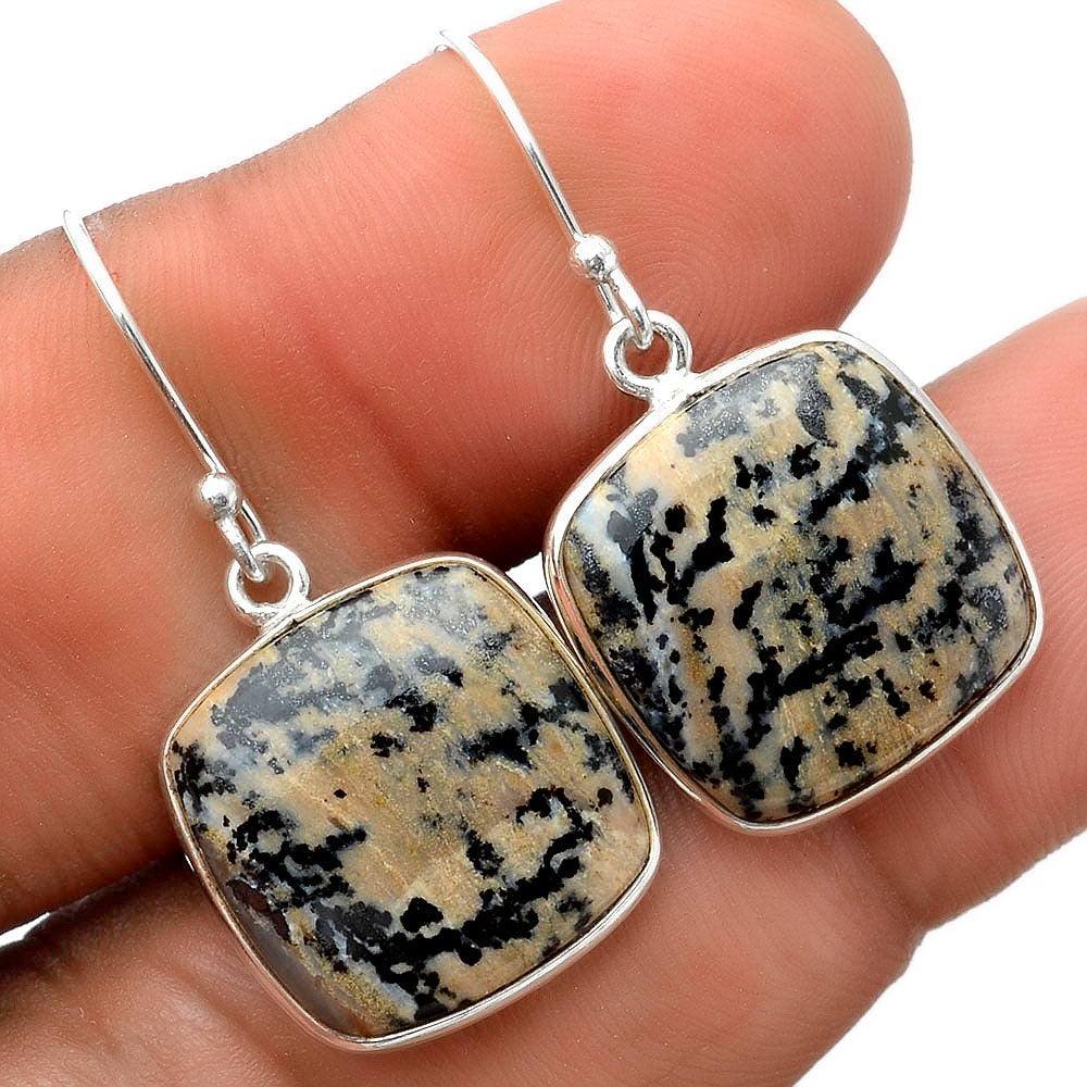 Natural Russian Honey Dendrite Opal Earrings E-1001 SDE86242