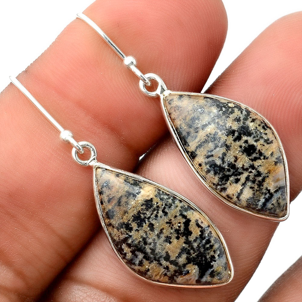 Natural Russian Honey Dendrite Opal Earrings E-1001 SDE86256