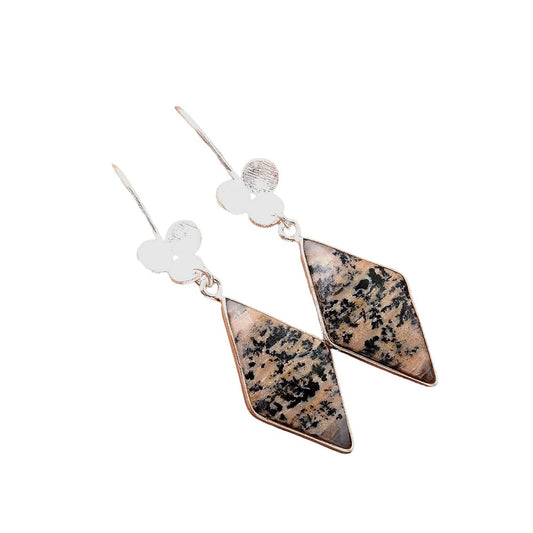 Natural Russian Honey Dendrite Opal Earrings E-1094 SDE86273