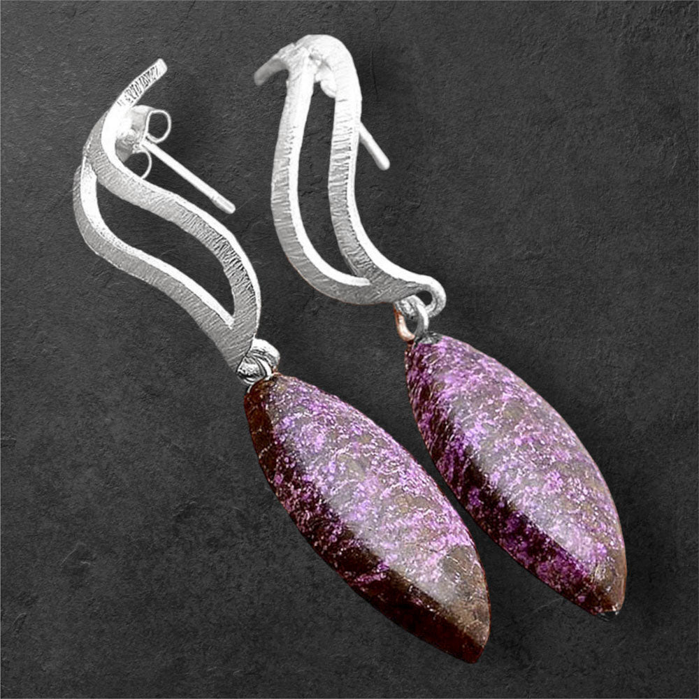 Natural Purpurite - South Africa Earrings E-1204 SDE86282