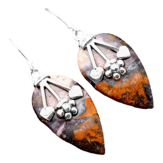 Natural Indian Blanket Jasper Earrings E-1233 SDE86299