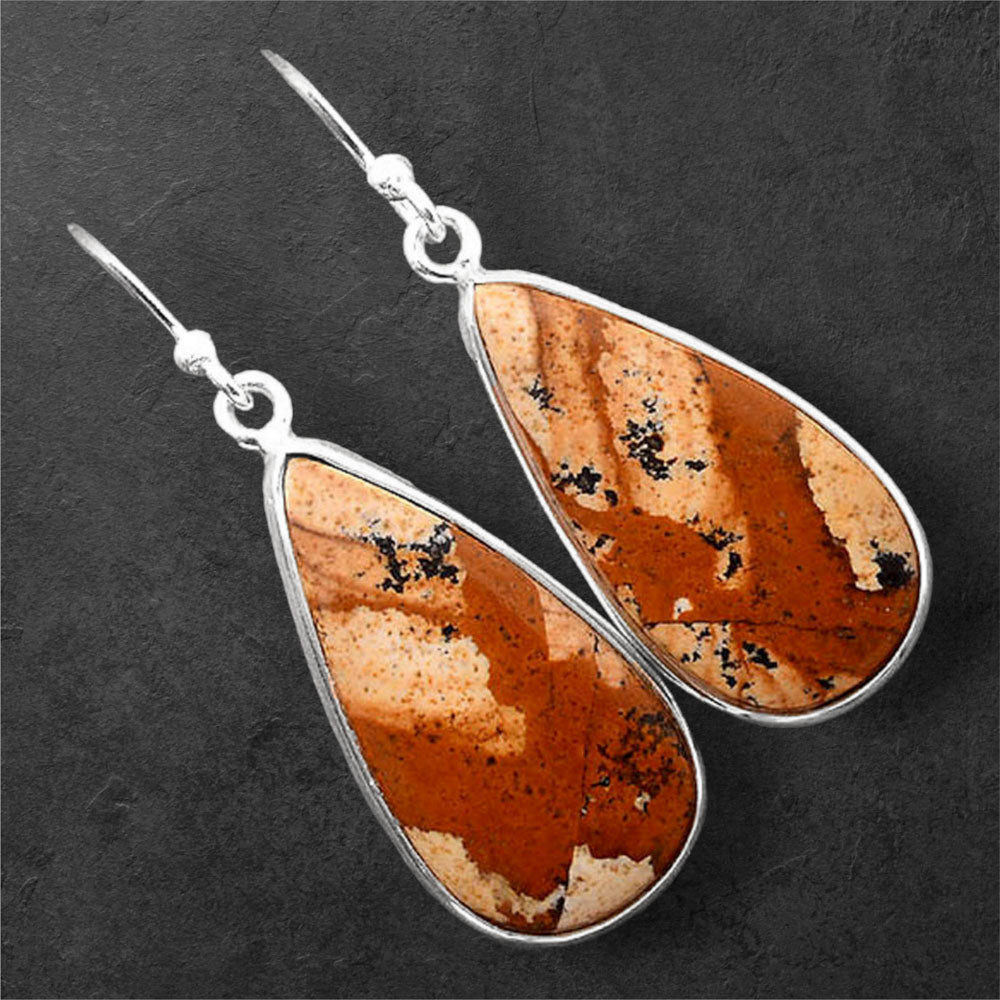 Natural Picture Jasper Earrings E-1001 SDE86356