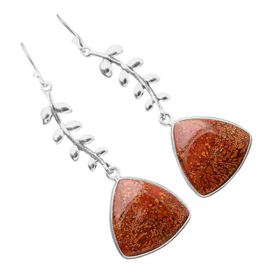 Natural Red Moss Agate Earrings E-1238 SDE86360