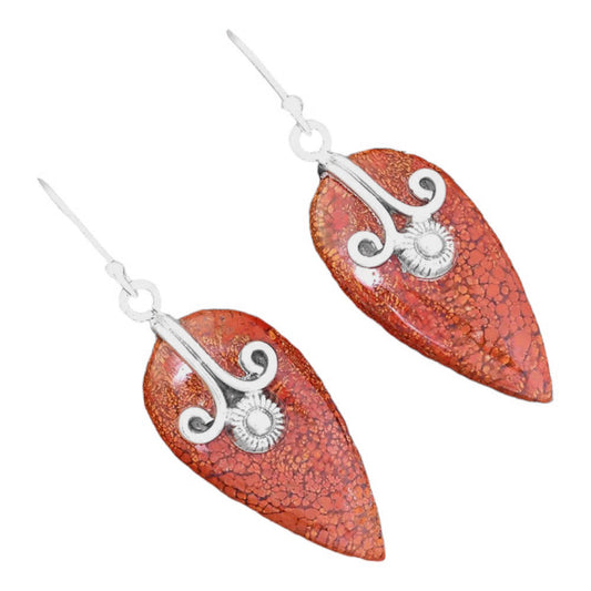 Natural Red Moss Agate Earrings E-1137 SDE86466