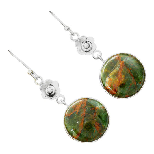 Turkish Rainforest Chrysocolla Earrings E-1237 SDE86486