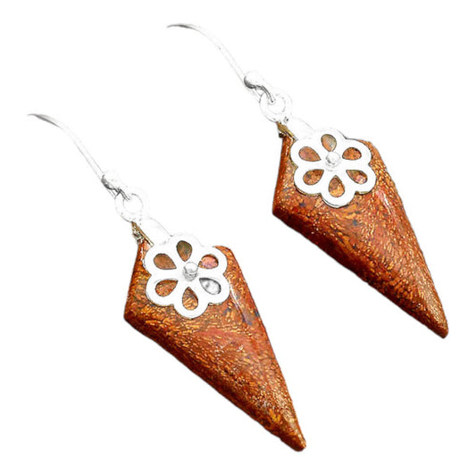 Natural Red Moss Agate Earrings E-1137 SDE86495