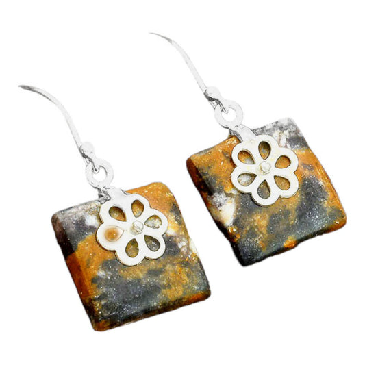 Natural Indian Blanket Jasper Earrings E-1137 SDE86501
