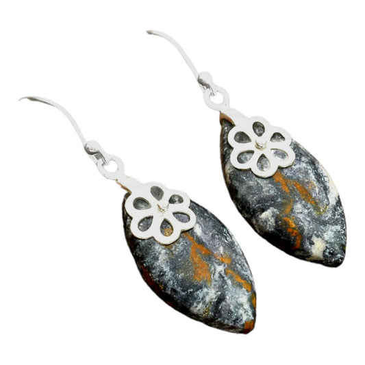 Natural Indian Blanket Jasper Earrings E-1137 SDE86510