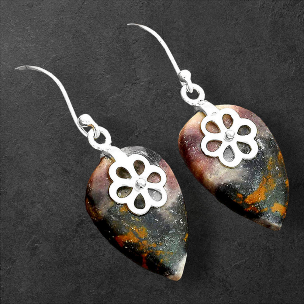 Natural Indian Blanket Jasper Earrings E-1137 SDE86511