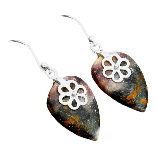 Natural Indian Blanket Jasper Earrings E-1137 SDE86511