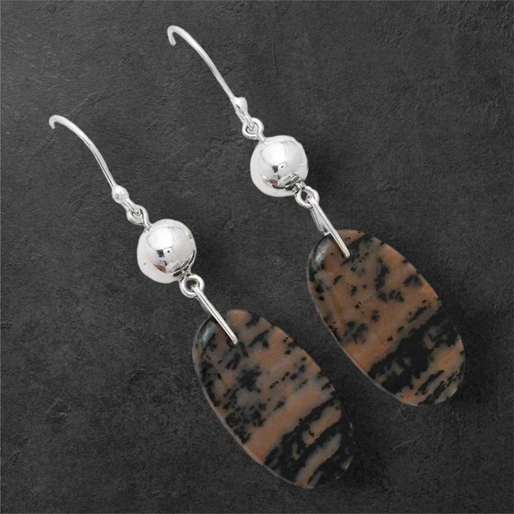 Natural Russian Honey Dendrite Opal Earrings E-1031 SDE86536