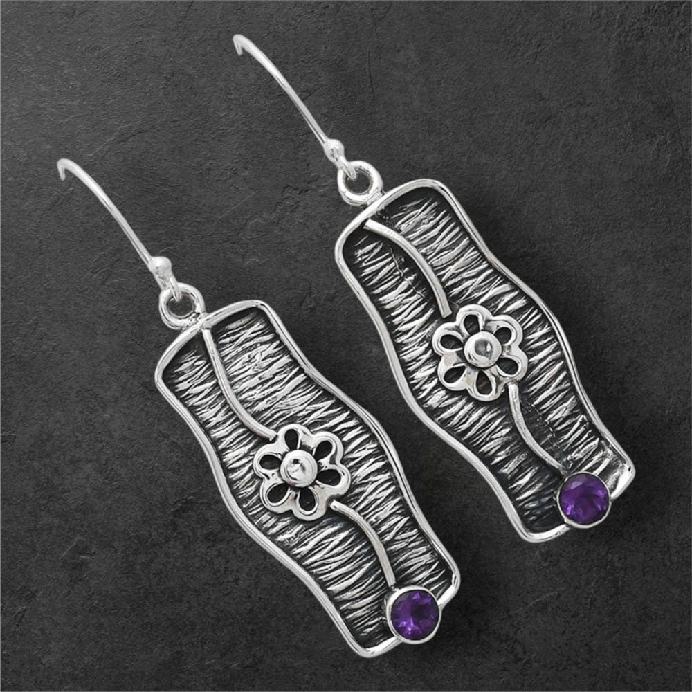 Natural Amethyst - Brazil Earrings E-1179 SDE86563