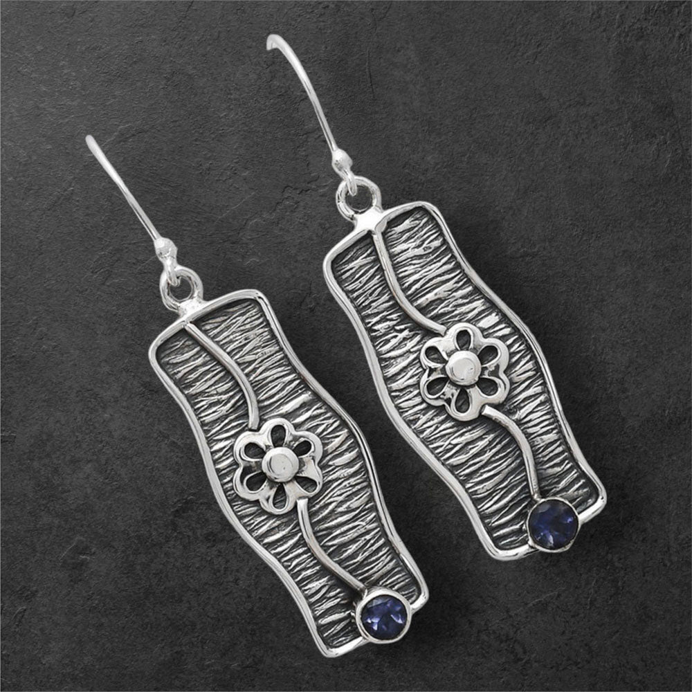 Natural Iolite - India Earrings E-1179 SDE86564