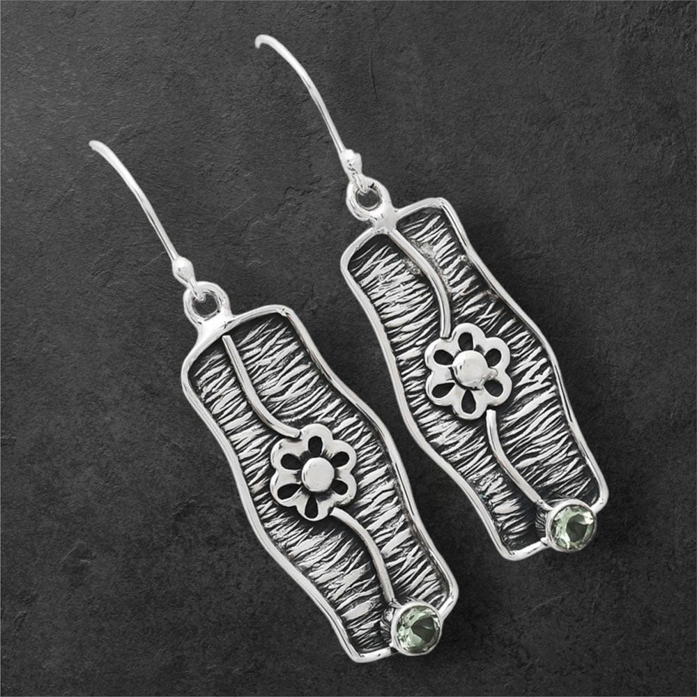 Prasiolite (Green Amethyst) - Brazil Earrings E-1179 SDE86573