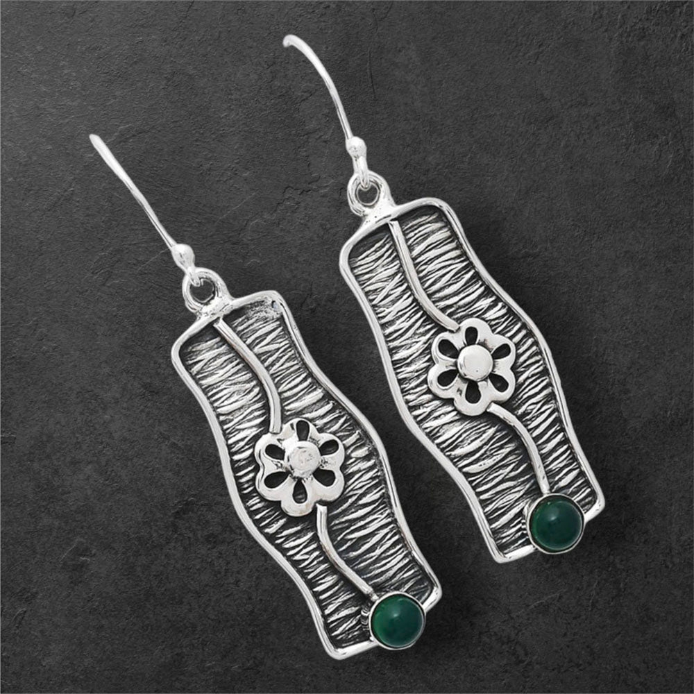 Natural Green Onyx Earrings E-1179 SDE86579
