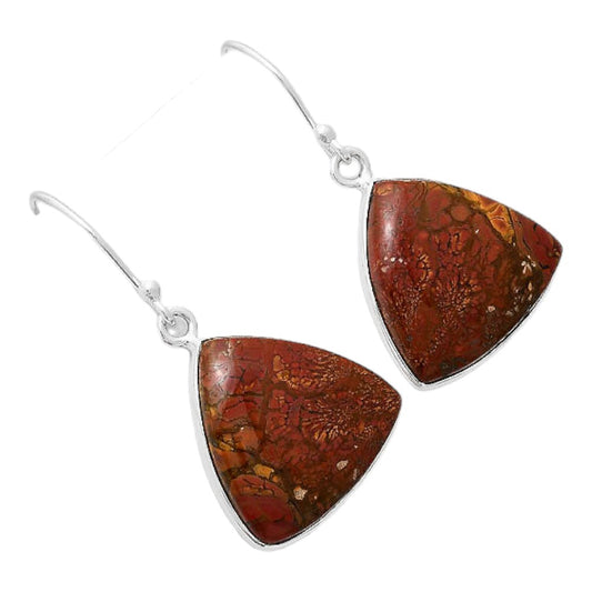 Natural Red Moss Agate Earrings E-1001 SDE86600