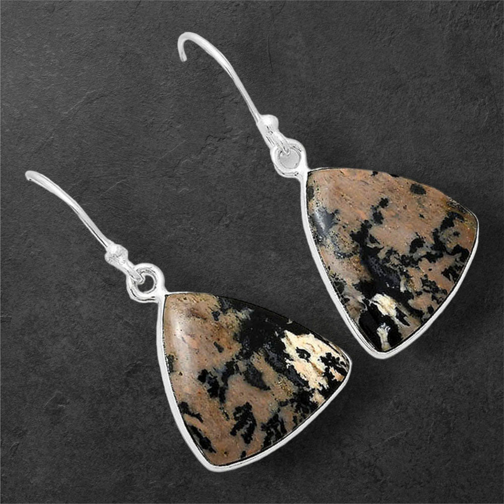 Natural Russian Honey Dendrite Opal Earrings E-1001 SDE86602