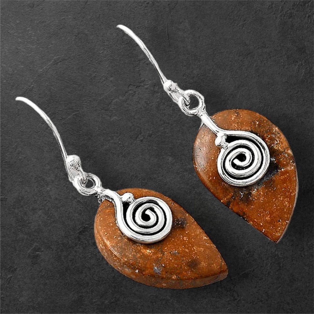 Natural Indian Blanket Jasper Earrings E-1137 SDE86795