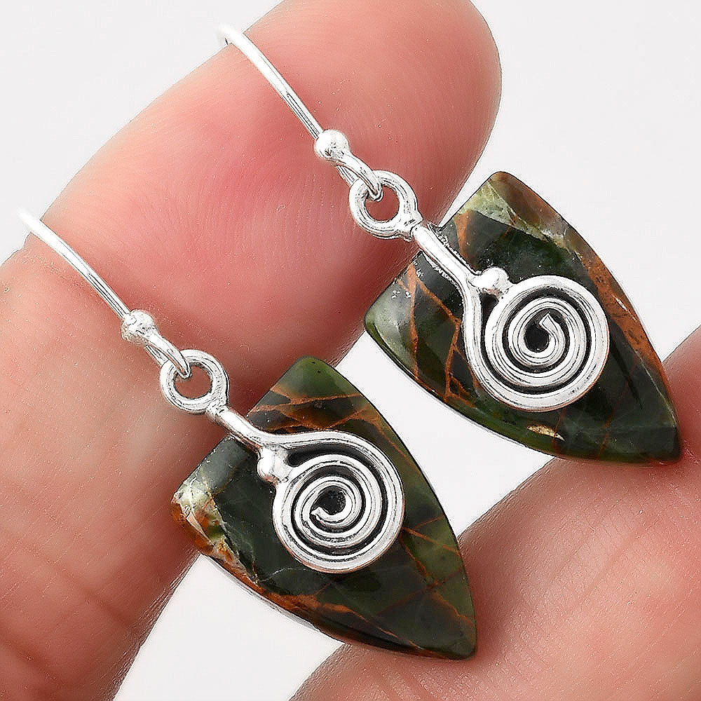 Turkish Rainforest Chrysocolla Earrings E-1137 SDE86803