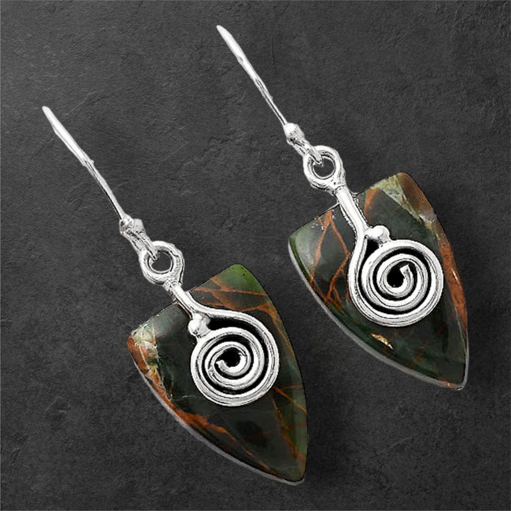Turkish Rainforest Chrysocolla Earrings E-1137 SDE86803