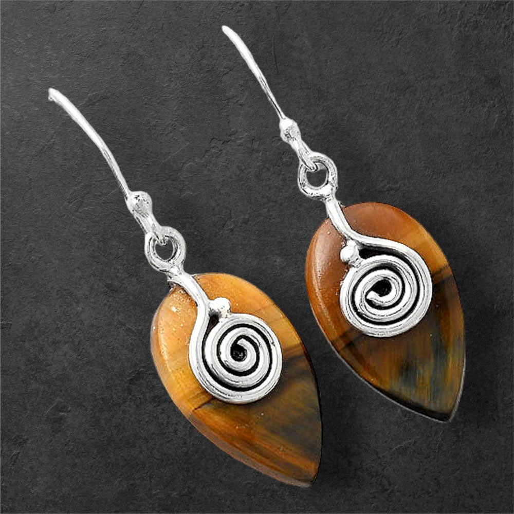 Natural Blue Tiger Eye Earrings E-1137 SDE86804