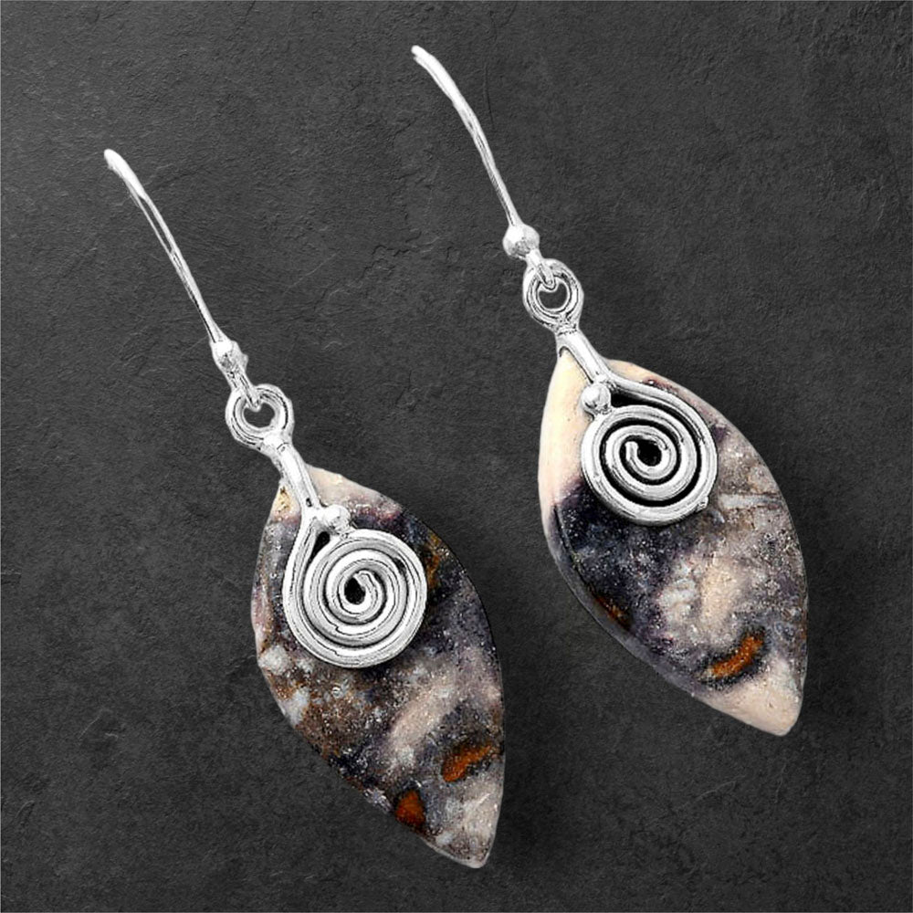 Natural Indian Blanket Jasper Earrings E-1137 SDE86816