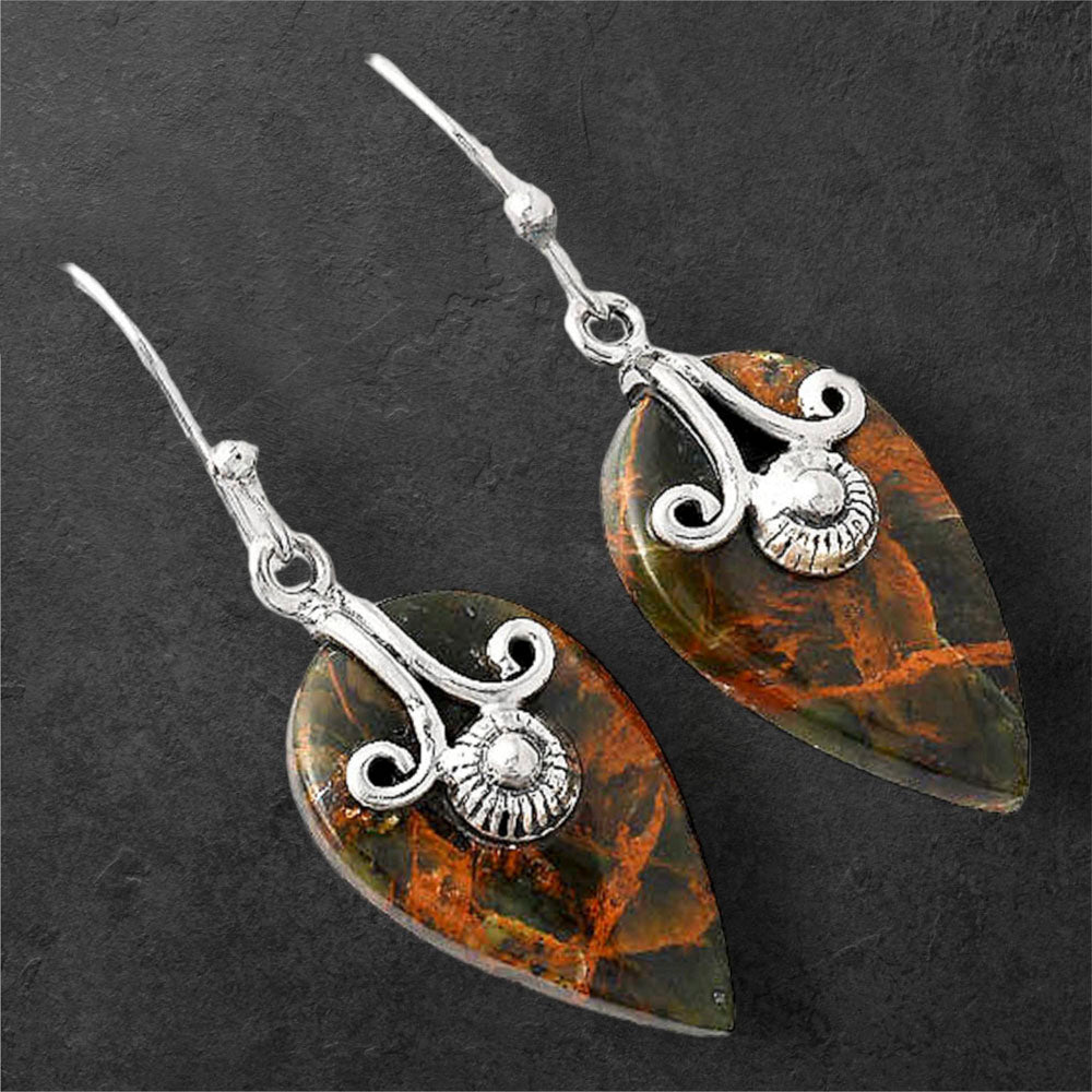 Turkish Rainforest Chrysocolla Earrings E-1137 SDE86822