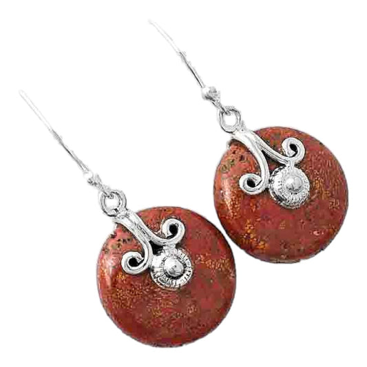 Natural Red Moss Agate Earrings E-1137 SDE86837