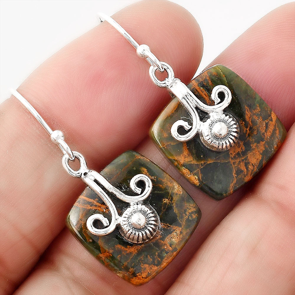 Turkish Rainforest Chrysocolla Earrings E-1137 SDE86838