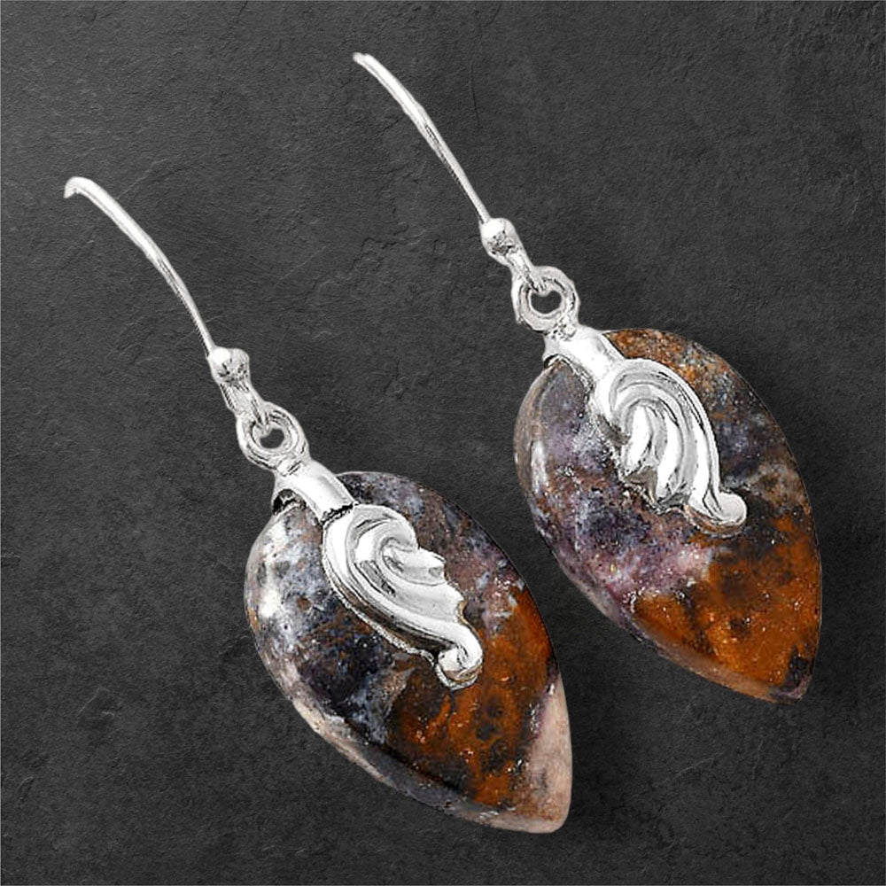 Natural Indian Blanket Jasper Earrings E-1137 SDE86846