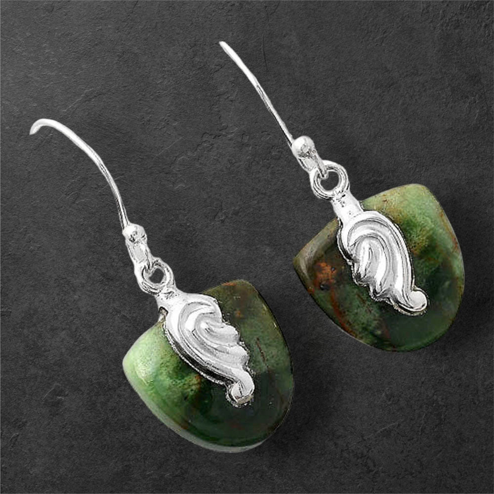Turkish Rainforest Chrysocolla Earrings E-1137 SDE86852